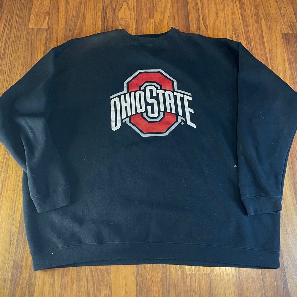 J America Ohio State Buckeyes Sweatshirt Mens 4XL Black Crewneck Fleece Pullover